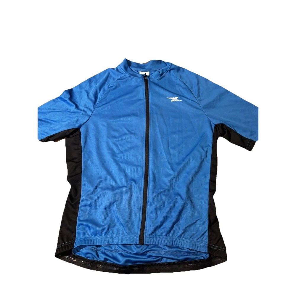 Qualidyne Men's Large Cycling Jersey Bike Shirt Short Sleeve Zip 3 Rear Pocket
